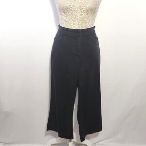 Chico’s SZ 0/4-6 Black Flat Front Pocket Zip Cropped Peddle Pusher Pants Casual